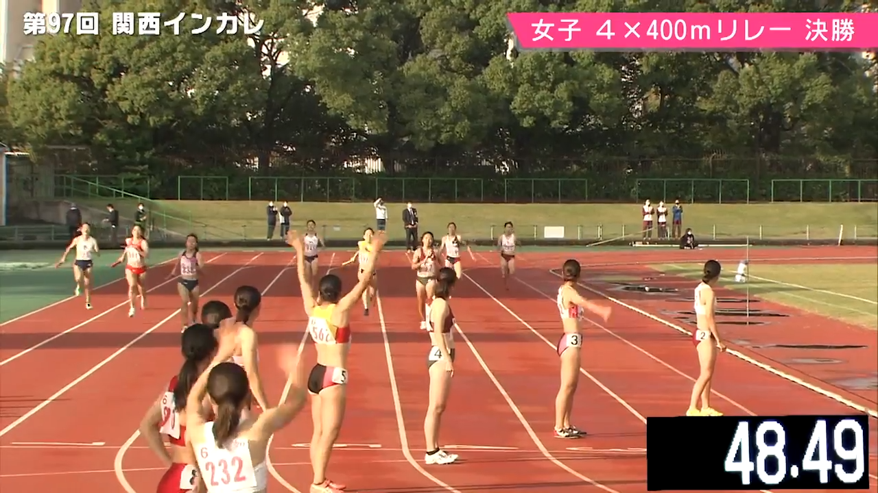 第97回関西インカレ 女子4 400mリレー 決勝 あすリートチャンネル